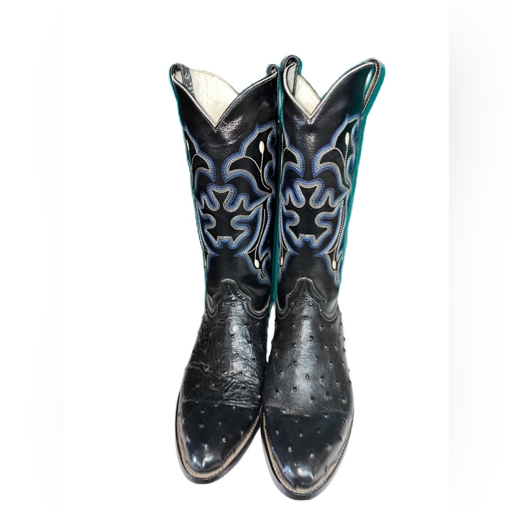 Oliverio Trotamundo Black Men's cowboy boot ostrich